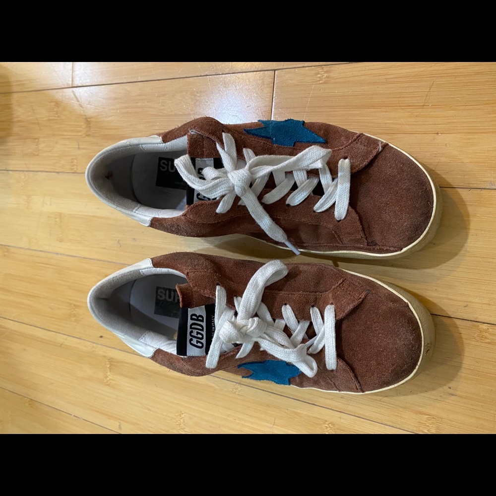 Golden Goose superstar sneakers, clay and blue
